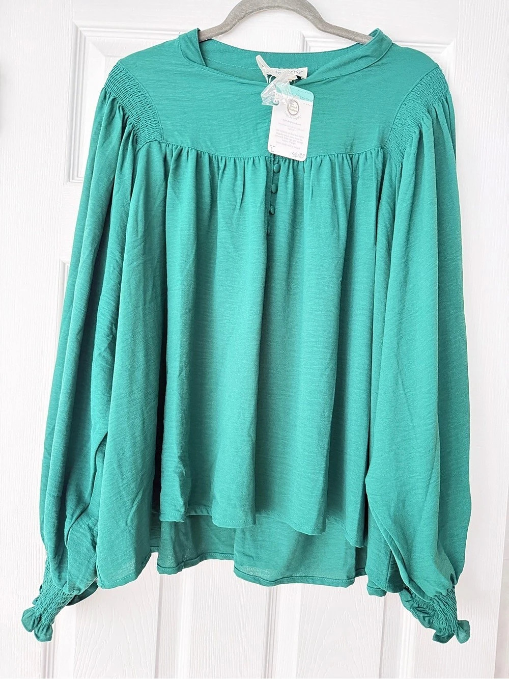 Free People Highland Tee Long Sleeve Blouse in Green